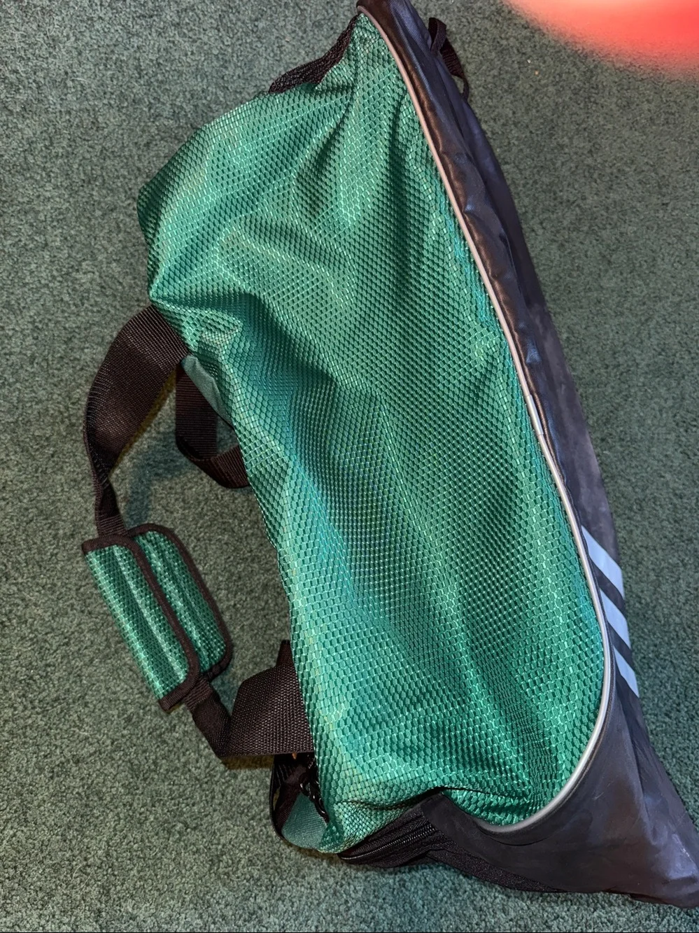 adidas Defender III green duffle bag 24x13x12 Emerald Green, multi-compartments